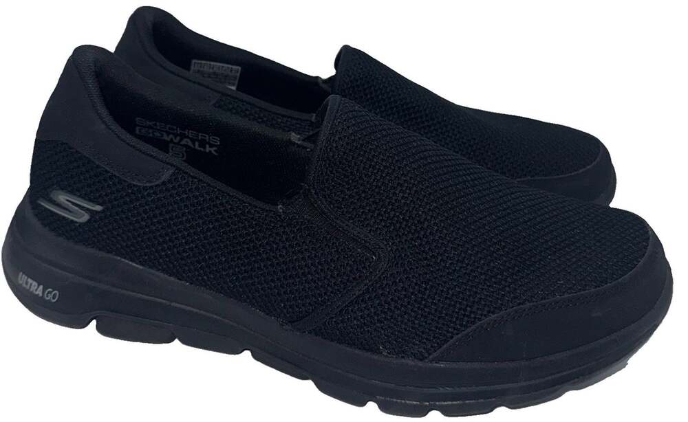 Skechers GO WALK 5 Men’s 9.5 Black Slip On Walking Shoes Ultra Go BBK